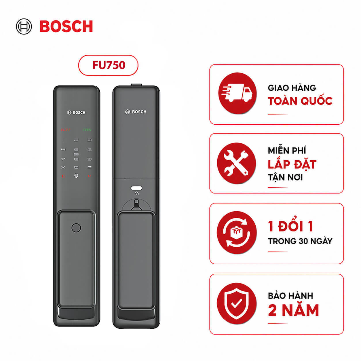 Khóa cửa điện tử thông minh Bosch FU750
