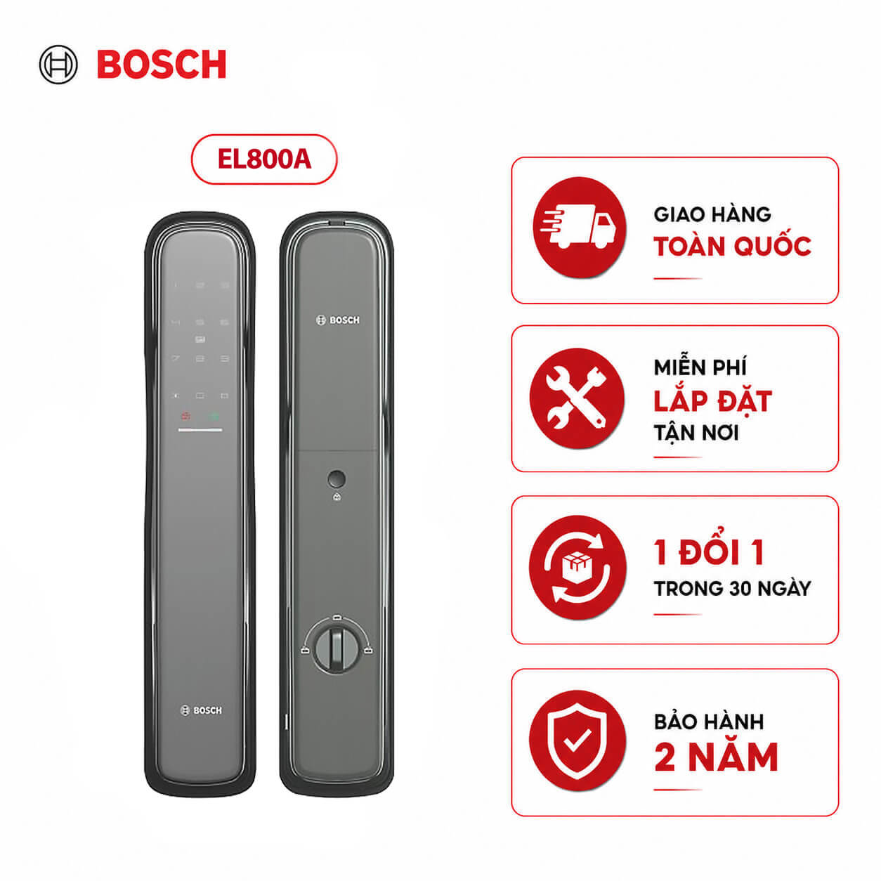 Khóa cửa vân tay Bosch EL800A (Màu Gray)