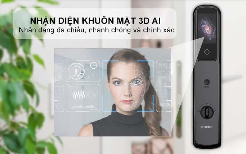 Khóa Bosch EL800VF trang bị công nghệ Face ID 3D