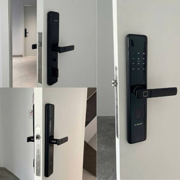 Khóa cửa vân tay Bosch ID30 chính hãng hình lắp đặt