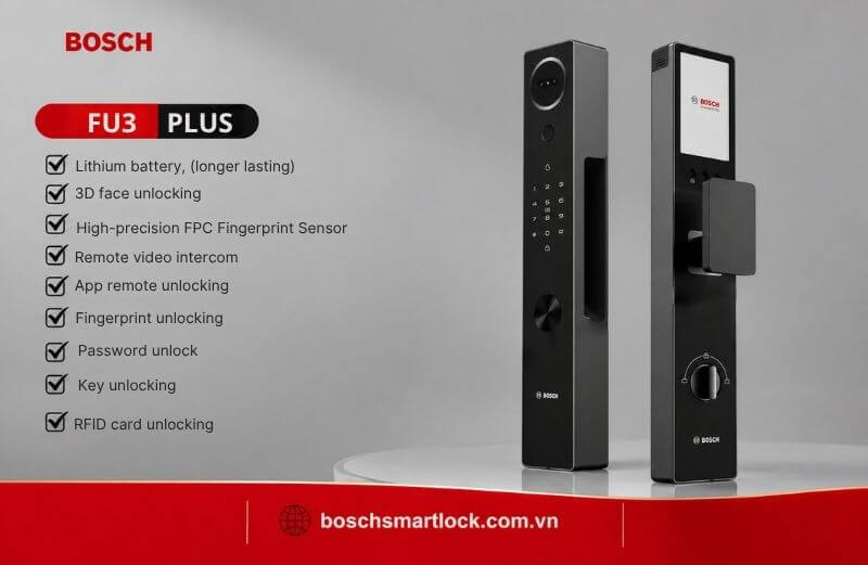 Bosch FU3 Plus Face ID Smart Automatic Fingerprint Door Lock