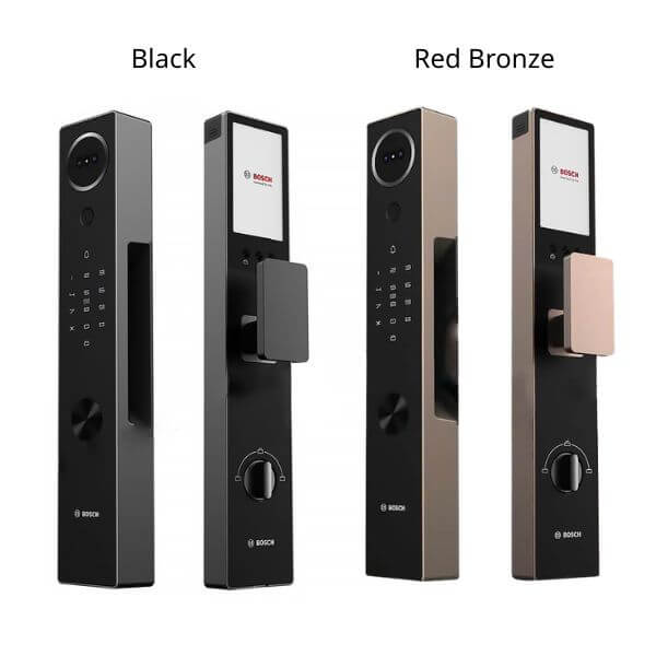 Images of two color versions of the Bosch FU3 Plus smart lock