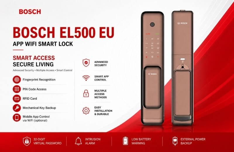 Bosch EL500 Electronic Fingerprint Door Lock | 2-year warranty