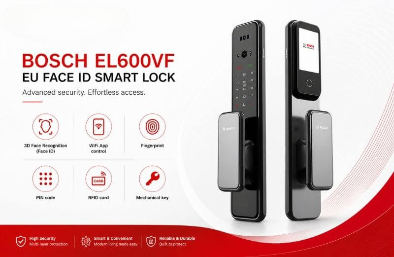 Bosch EL600VF EU Face ID Automatic Smart Fingerprint Door Lock