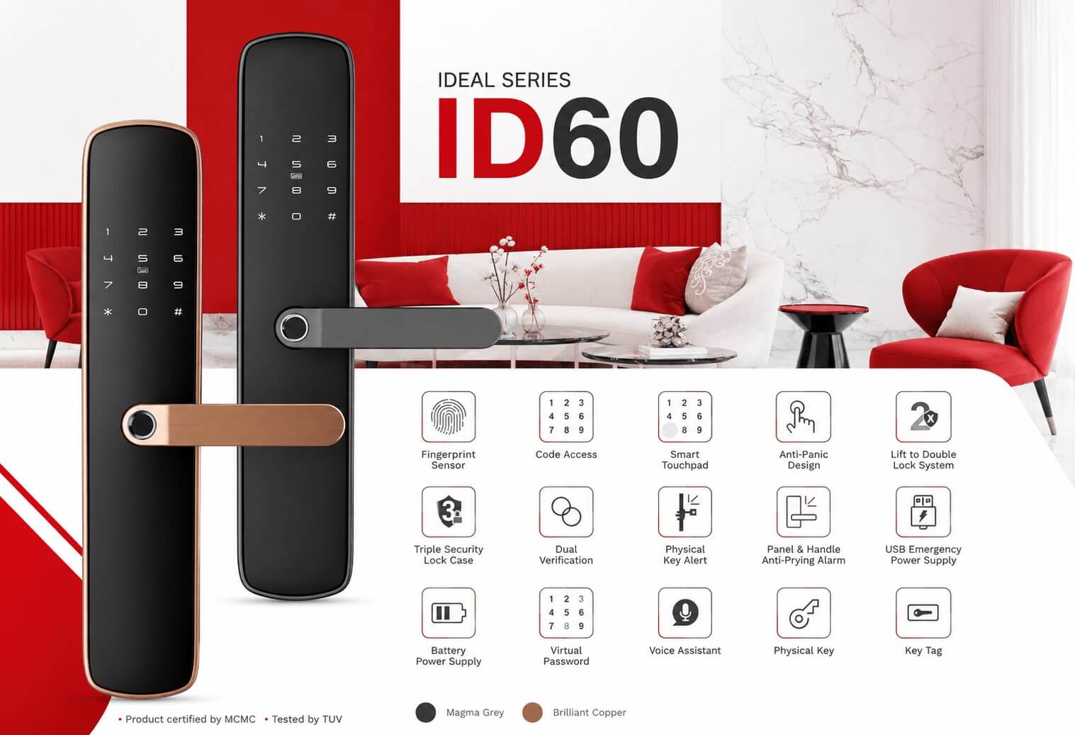 Bosch ID60 EU App WiFi Lever Handle Smart Door Lock