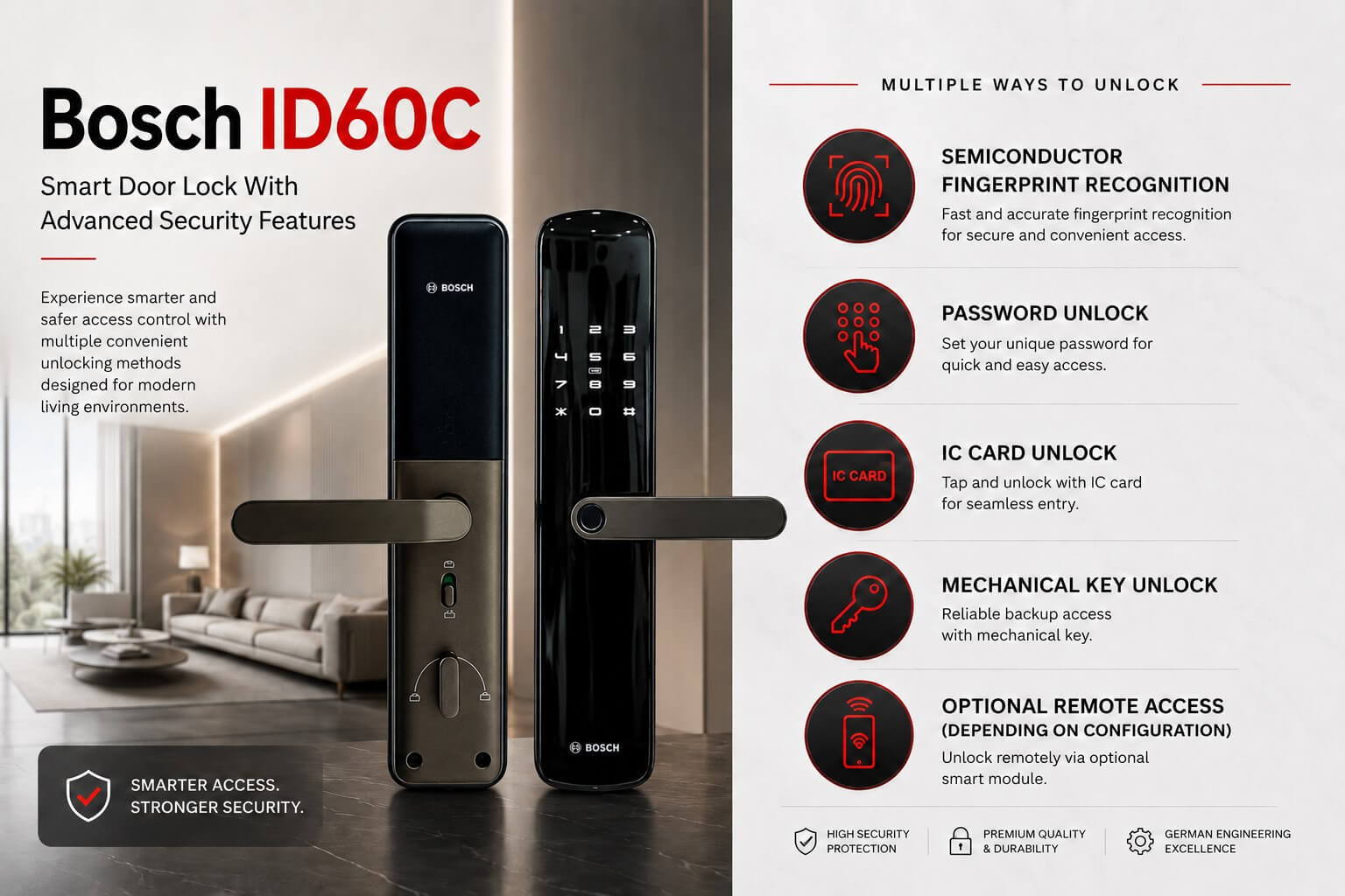 Bosch ID60C Smart Door Lock With Advanced Security Features
