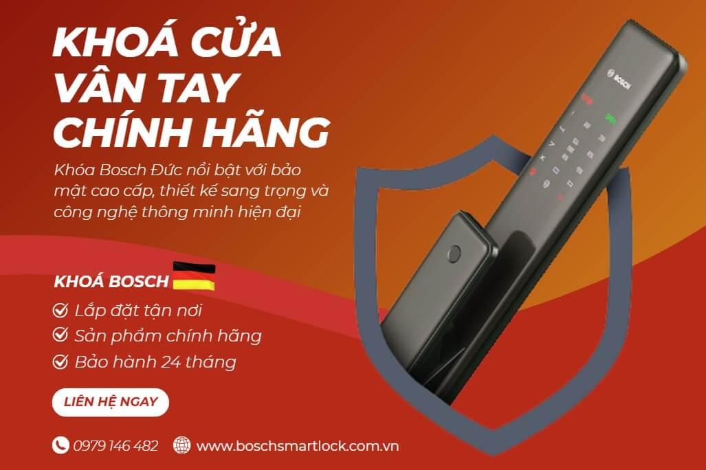 Khoá cửa vân tay Bosch chính hãng bảo mật cao