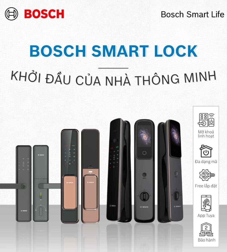Các dòng khóa Bosch Smart Lock nổi bật với thiết kế hiện đại