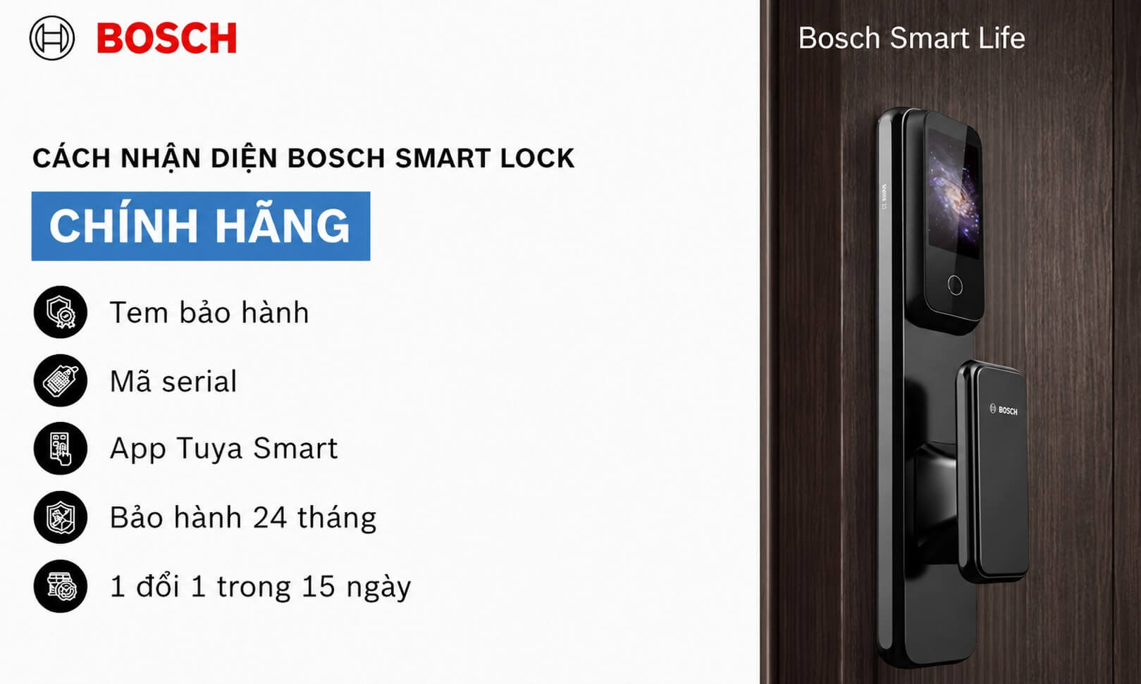 Cách nhận biết khóa thông minh Bosch chính hãng