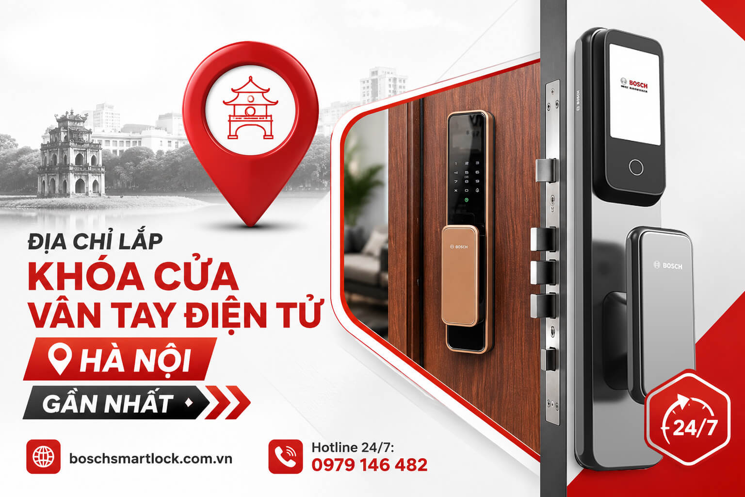 Địa chỉ lắp khoá cửa vân tay điện tử Hà Nội