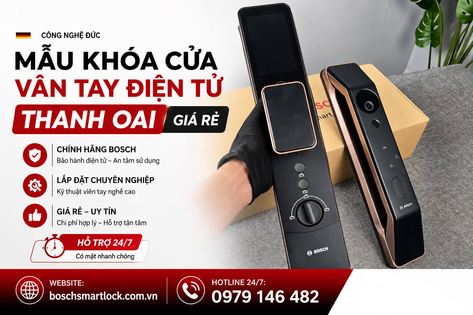 Mẫu khóa cửa vân tay điện tử Bosch Thanh Oai giá rẻ