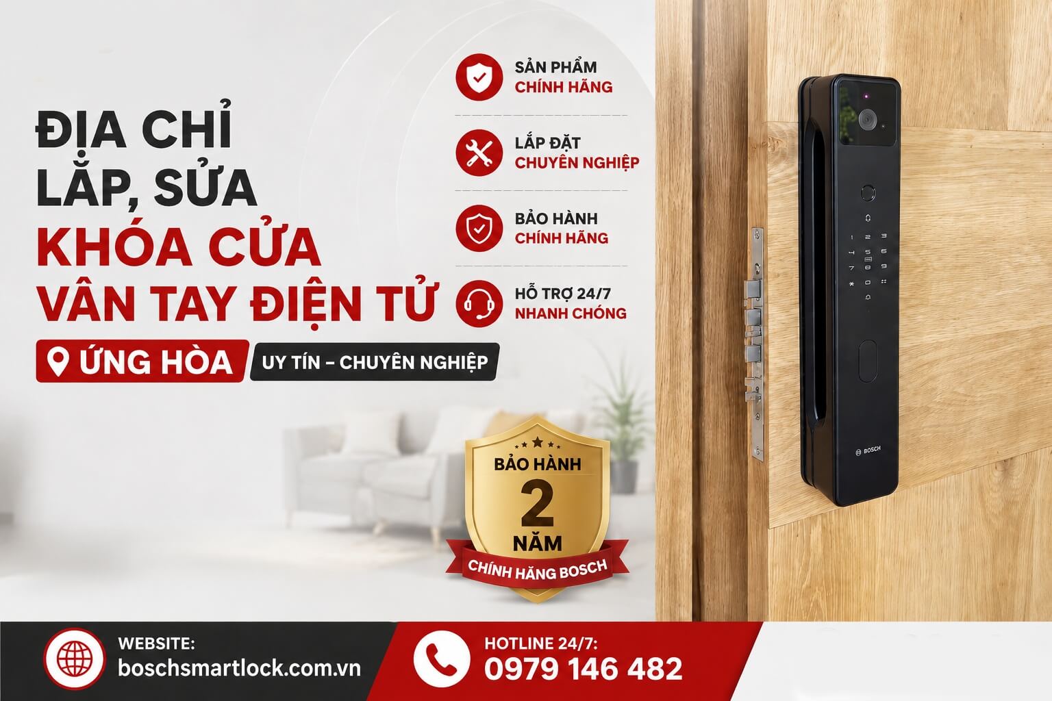 Địa chỉ lắp sửa khóa cửa vân tay điện tử Ứng Hòa uy tín