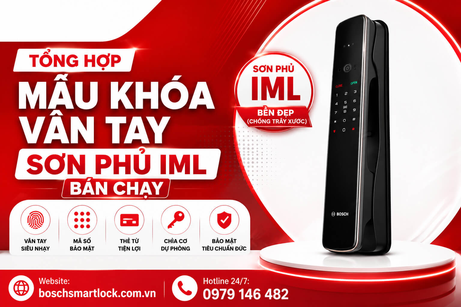 Tổng hợp mẫu khóa vân tay Bosch sơn phủ IML bán chạy chính hãng