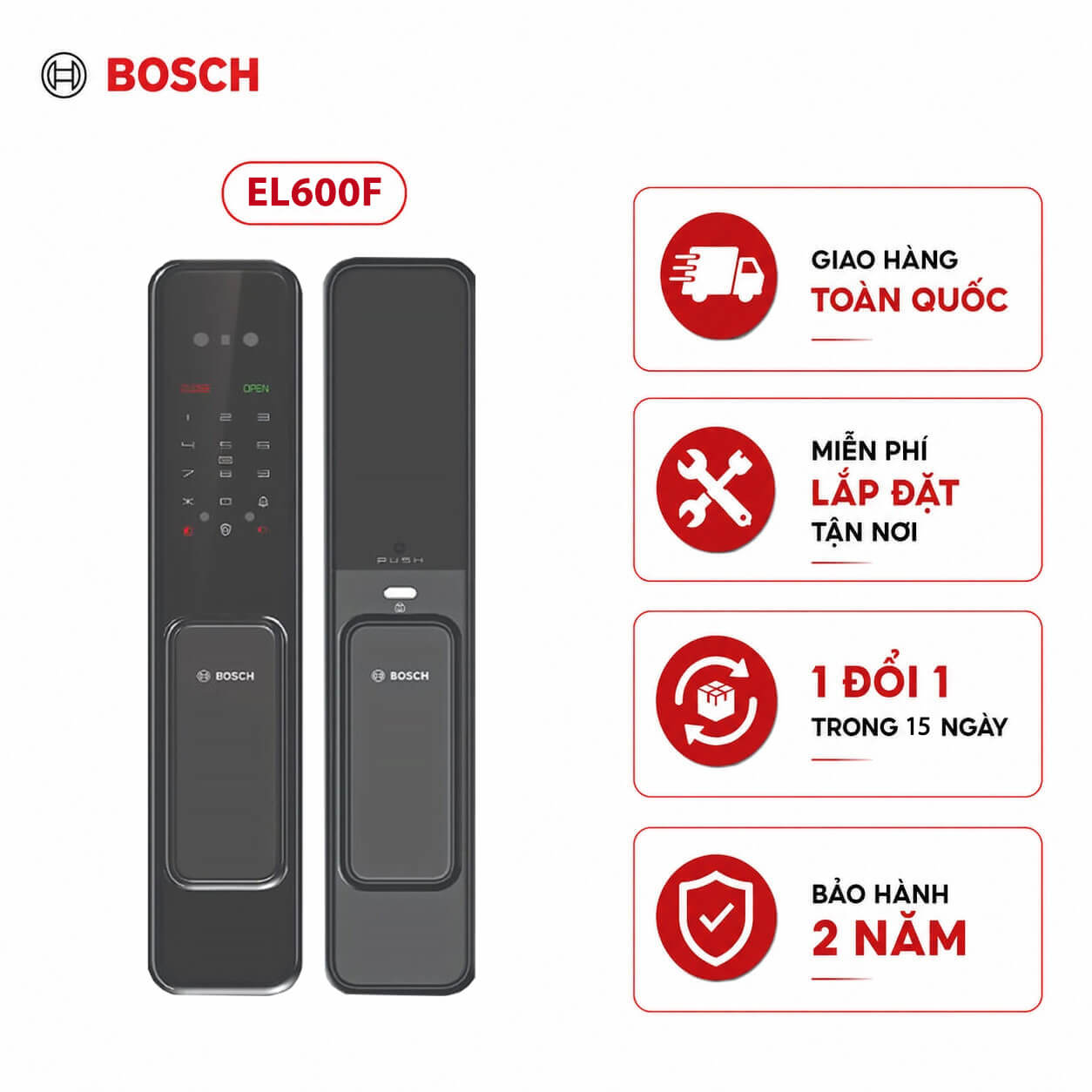 Khóa cửa vân tay điện tử Bosch EL600F (Gray)