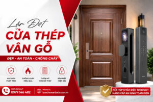 Lắp cửa thép vân gỗ