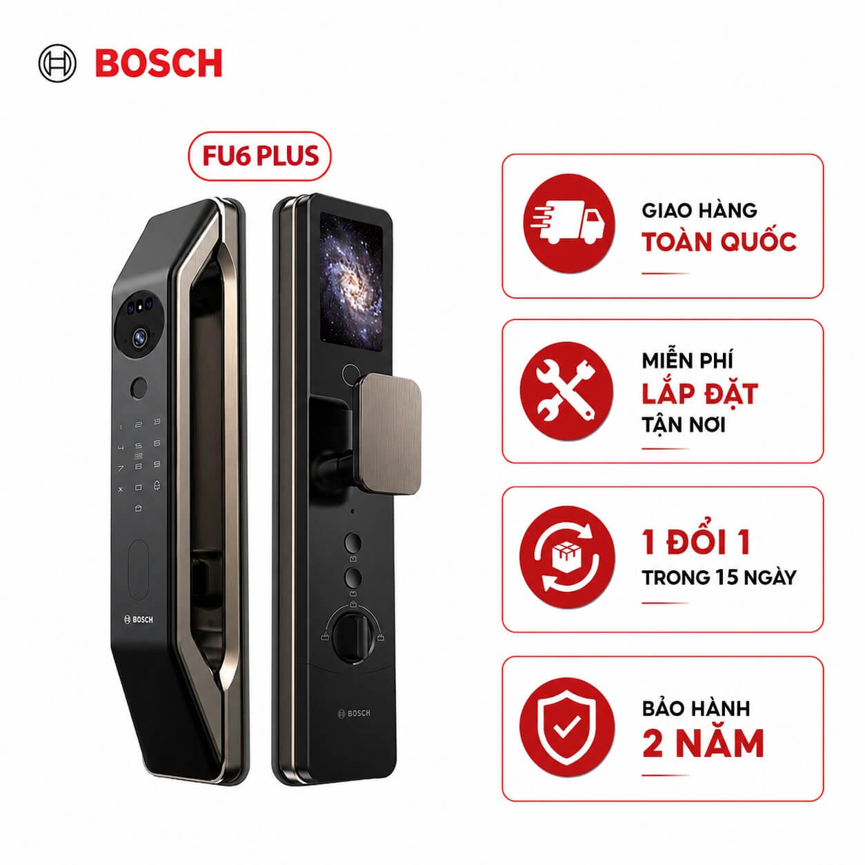 Khoá cửa điện tử thông minh Bosch FU6 Plus
