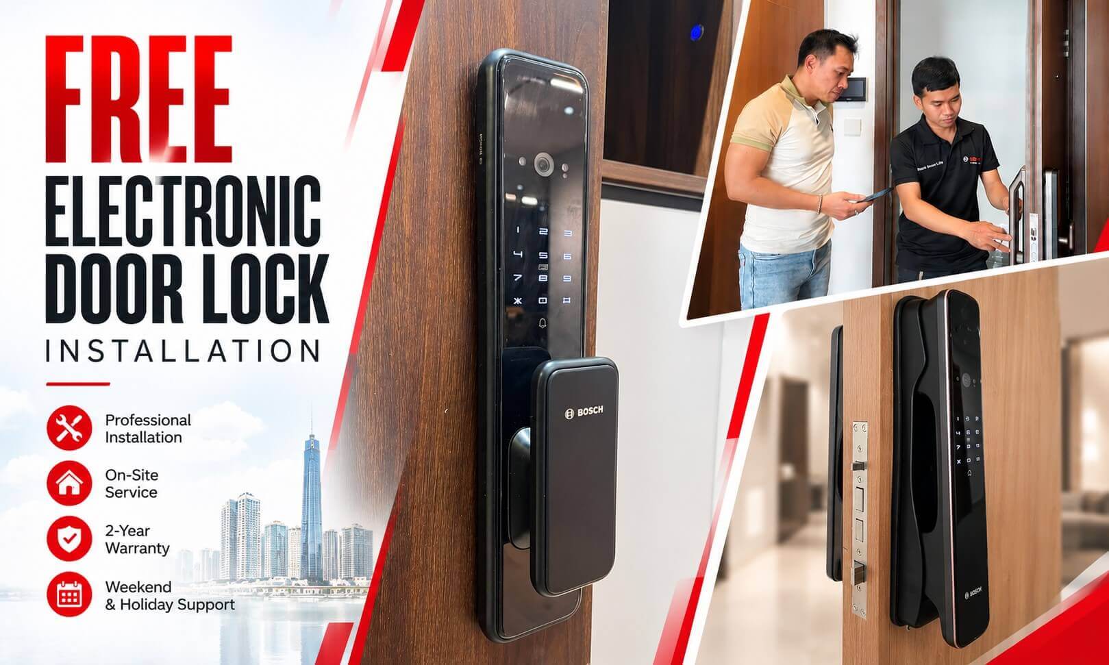 Free Electronic Door Lock Installation in Ho Chi Minh City