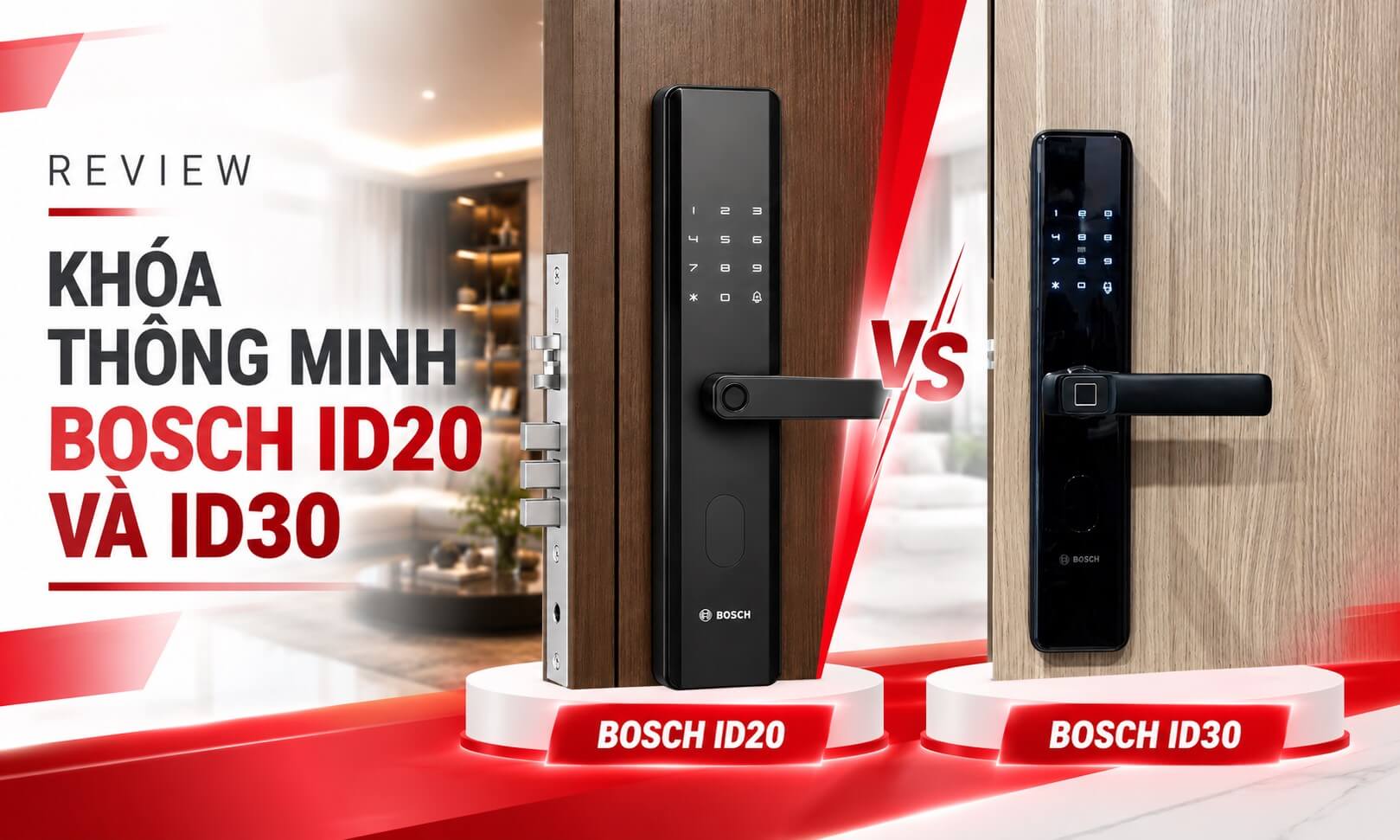 Review khoá cửa thông minh tay gạt Bosch ID30 với Bosch I20